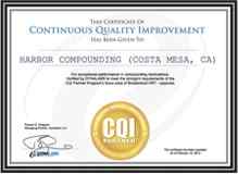 Dynalabs CQI Certificate for Compounded Capsule