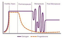  Estrogen and progesterone hormone variation over the course of a female's life, figure